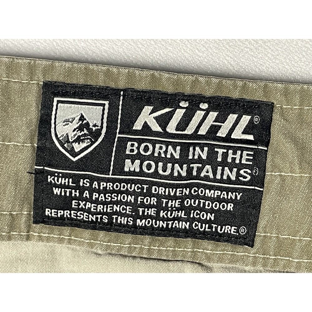 Kuhl Born in the Mountains Khaki Shorts Gray Men's Side Zip Pockets Size 36 EUC - Picture 10 of 12